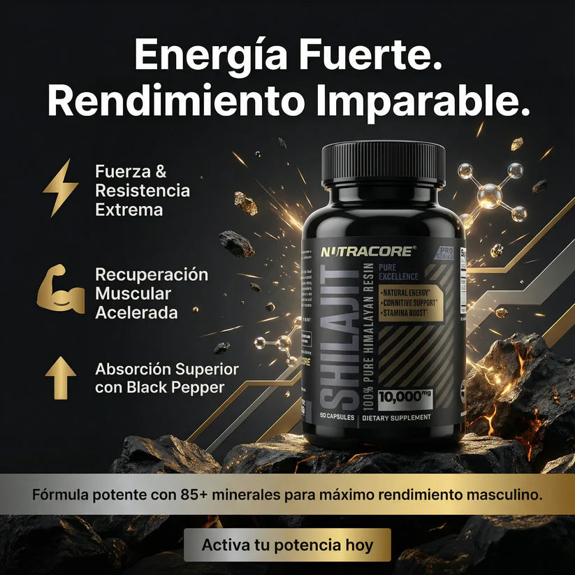 Cápsulas de Shilajit 100% Puro del Himalaya 92 Minerales (90 Cápsulas)
